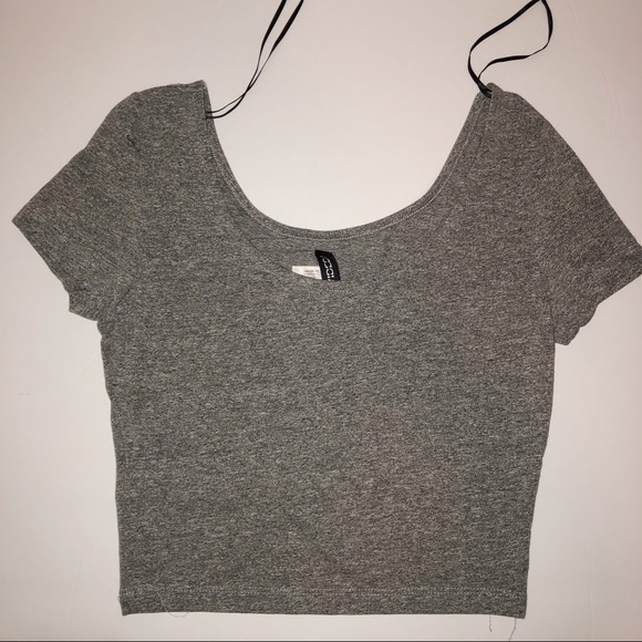 Grey form fitting Crop top - Picture 3 of 4